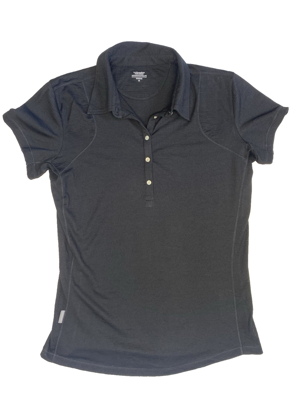 Icebreaker Merino Wool Polo Shirt Womens XL Short Sleeve Layering Hike Outdoors